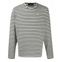 Dsquared2 Camiseta listrada com placa de logo - Preto