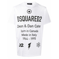 Dsquared2 Camiseta mangas curtas com estampa de slogan - Branco