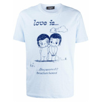 Dsquared2 Camiseta mangas curtas com slogan - Azul