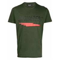 Dsquared2 Camiseta verde de algodão com estampa de logo