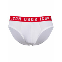 Dsquared2 Cueca com logo bordado Icon - Branco