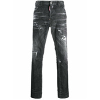 Dsquared2 distressed low-rise slim-fit jeans - Preto
