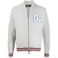 Dsquared2 Jaqueta bomber D2 com zíper - Cinza