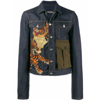 Dsquared2 Jaqueta jeans com bordado de tigre - Azul