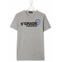 Dsquared2 Kids '5th grade' printed T-shirt - Cinza