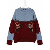 Dsquared2 Kids colour-block knit sweater - Vermelho