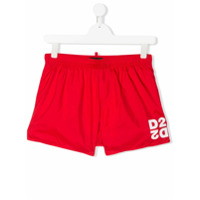 Dsquared2 Kids Short de natação com estampa de logo - Vermelho