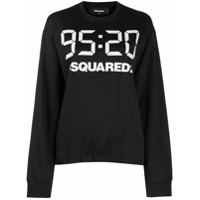 Dsquared2 logo print drawstring hem sweatshirt - Preto