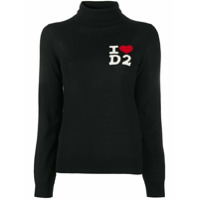 Dsquared2 logo-print rollneck jumper - Preto