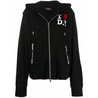 Dsquared2 Moletom com estampa de logo e capuz - Preto