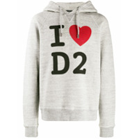 Dsquared2 Moletom com estampa I Love D2 - Cinza