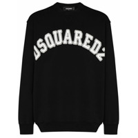 Dsquared2 Moletom de algodão com estampa de logo - Preto