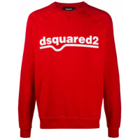 Dsquared2 Moletom de algodão com estampa de logo - Vermelho