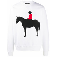 Dsquared2 Moletom de algodão com estampa gráfica - Branco