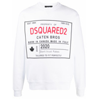Dsquared2 Moletom de algodão com logo - Branco
