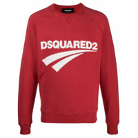 Dsquared2 Moletom decote careca com estampa de logo - Vermelho