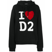 Dsquared2 Moletom I Love D2 com capuz - Preto