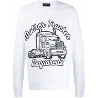 Dsquared2 Moletom Mother Trucker com logo - Branco