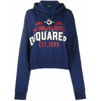 Dsquared2 Moletom oversized com capuz e estampa de logo - Azul