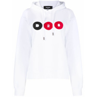 Dsquared2 multi-logo patch cotton hoodie - Branco