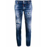 Dsquared2 ripped detailing cropped jeans - Azul