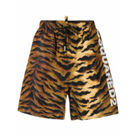 Dsquared2 Short de natação com estampa de listras - Amarelo