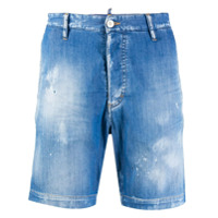Dsquared2 Short jeans com efeito destroyed - Azul