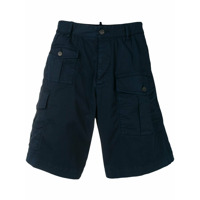 Dsquared2 Shorts cargo com múltiplos bolsos - Azul