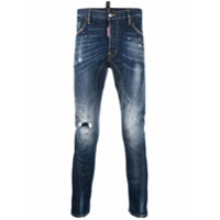 Dsquared2 skinny paint splattered jeans - Azul