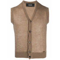 Dsquared2 sleeveless knitted caridgan - Neutro