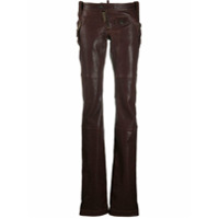Dsquared2 straight-leg leather trousers - Marrom
