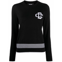 Dsquared2 Suéter de tricô com detalhe de listras - Preto