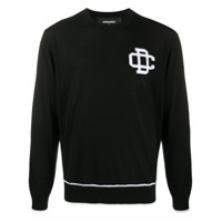 Dsquared2 Suéter de tricô com estampa de logo - Preto