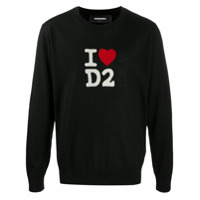 Dsquared2 Suéter de tricô com padronagem de logo - Preto