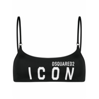 Dsquared2 Sutiã de biquíni com estampa de logo - Preto