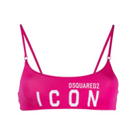 Dsquared2 Sutiã de biquíni tomara que caia com estampa de logo Icon - Rosa