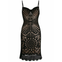 Dsquared2 Vestido midi com detalhes perfurados - Preto