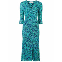 DVF Diane von Furstenberg Vestido Briella com estampa floral e franzido - Verde