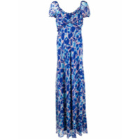 DVF Diane von Furstenberg Vestido longo com estampa floral - Azul