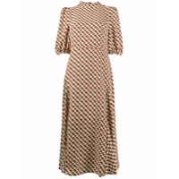 DVF Diane von Furstenberg Vestido midi Nella 3d - Marrom