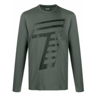 Ea7 Emporio Armani Blusa mangas longas com estampa de logo - Verde