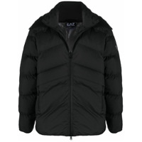 Ea7 Emporio Armani hooded quilted jacket - Preto