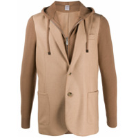 Eleventy Blazer abotoamento simples com capuz - Marrom