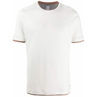 Eleventy Camiseta de algodão com acabamento contrastante - Branco