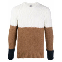 Eleventy Suéter decote careca color block - Marrom