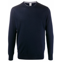 Eleventy Suéter decote careca de tricô leve - Azul