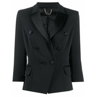 Elisabetta Franchi 3/4 sleeves fitted blazer - Preto
