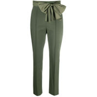 Elisabetta Franchi Calça cropped com detalhe de laço - Verde