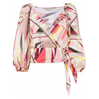 Emilio Pucci Blusa com transpasse e estampa Bes - Rosa