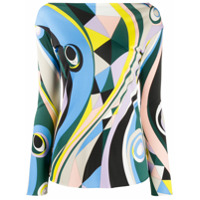 Emilio Pucci Blusa mangas longas com estampa Occhi - Verde